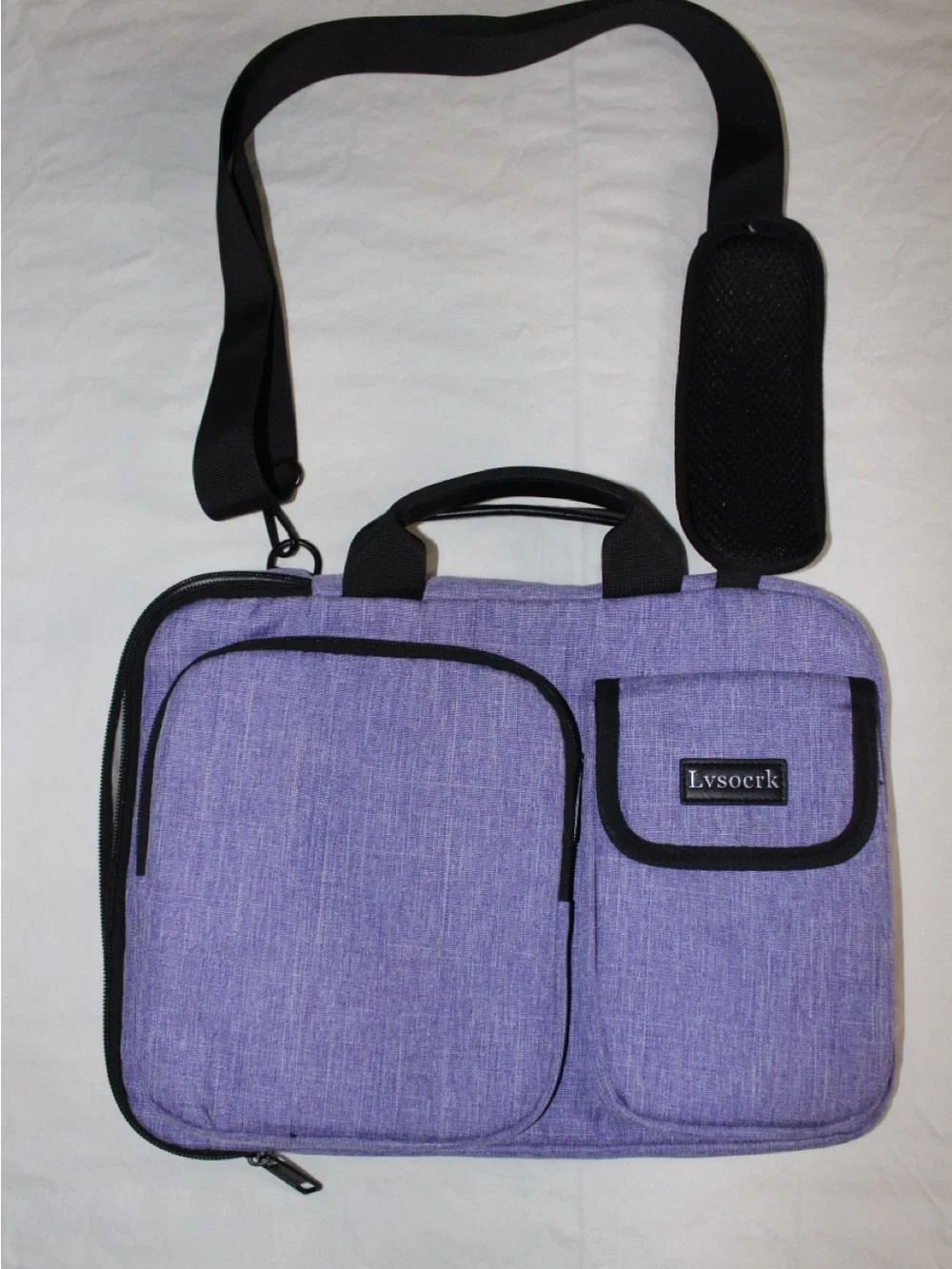 Purple Laptop Messenger Bag for Men